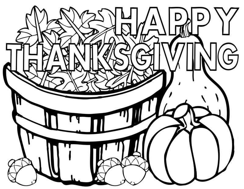 800x619 Happy Thanksgiving Coloring Pages For Kids