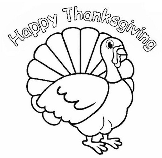 522x510 Happy Thanksgiving Turkey Coloring Page Coloring Book