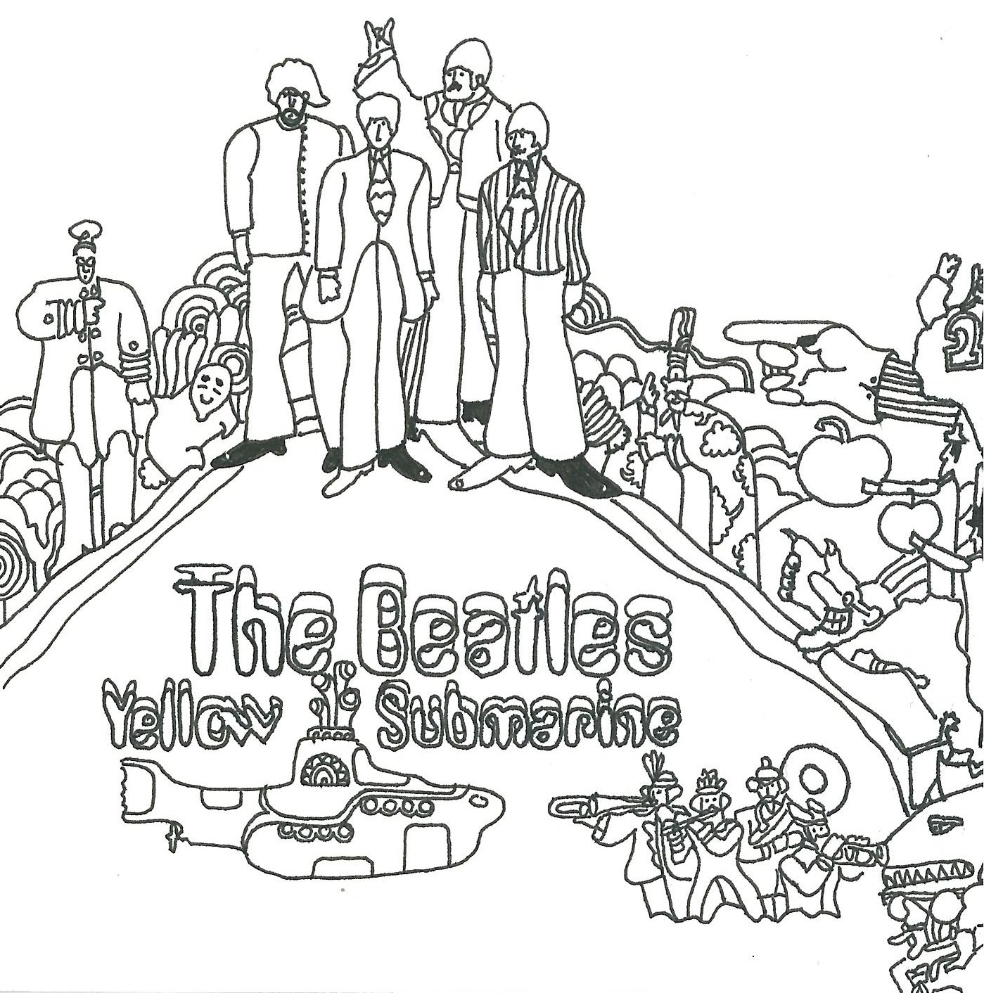 1399x1412 The Beatles Coloring Pages