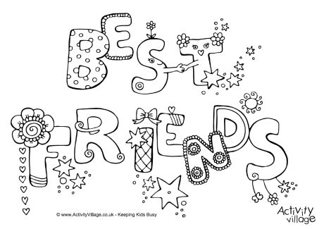 460x325 Best Friends Colouring Page