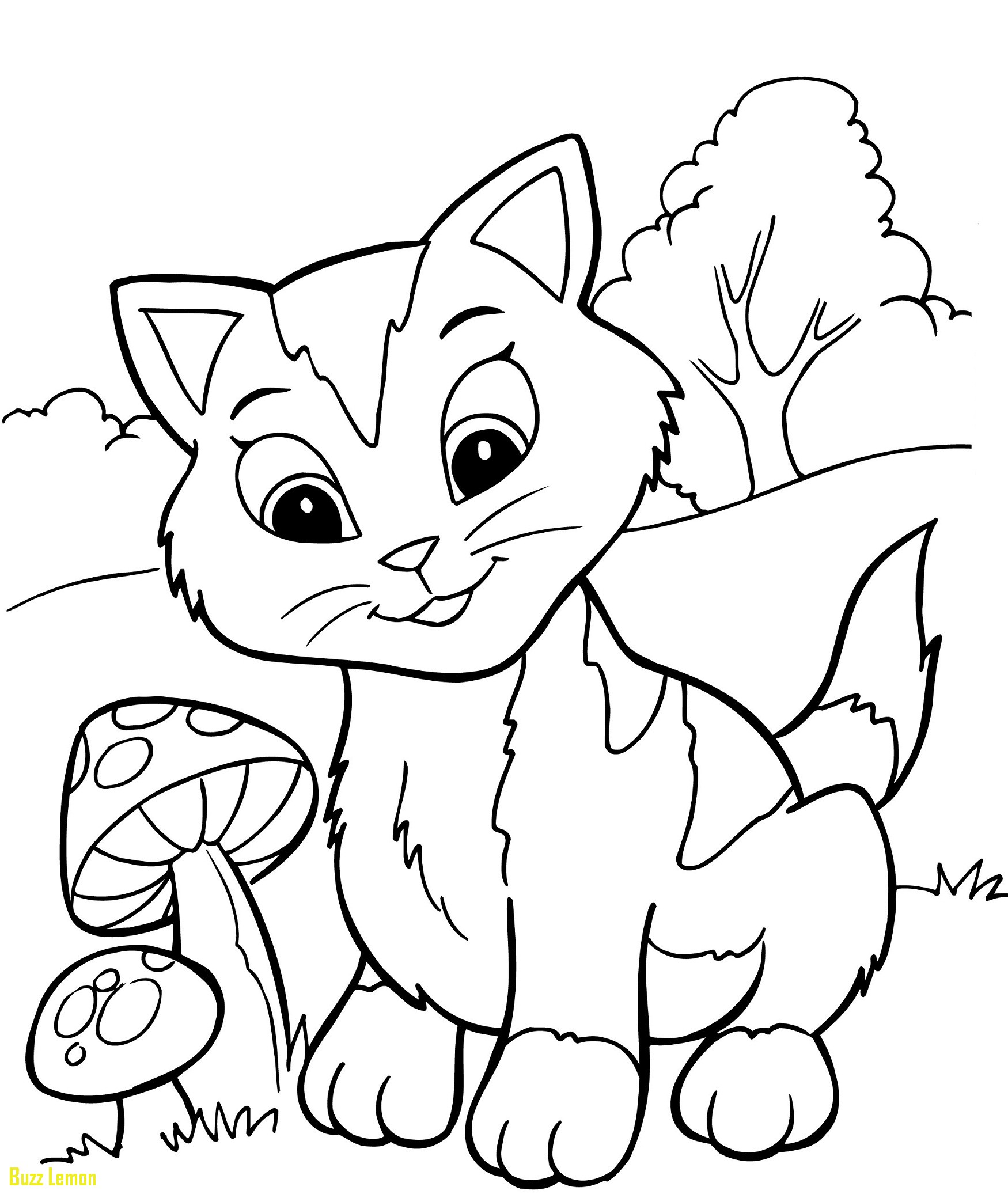 1750x2080 Lovely Coloring Page Kitten Buzz Coloring