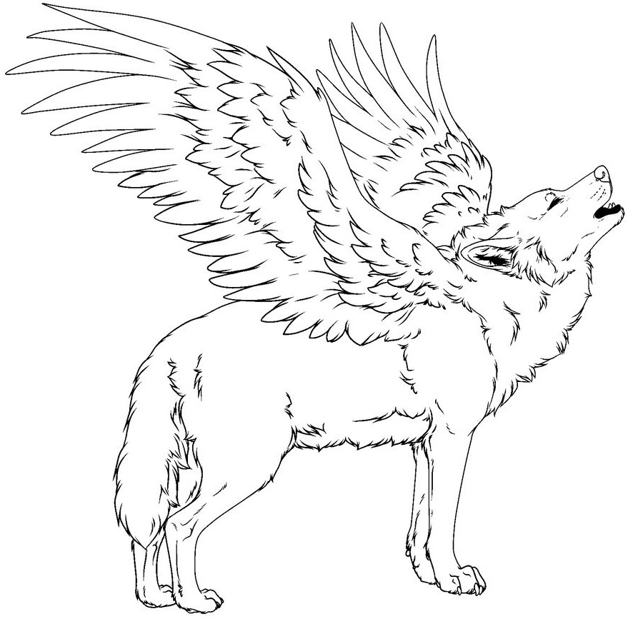 900x867 Winged Wolf Coloring Pages On The Boy Who Cried Wolf Coloring
