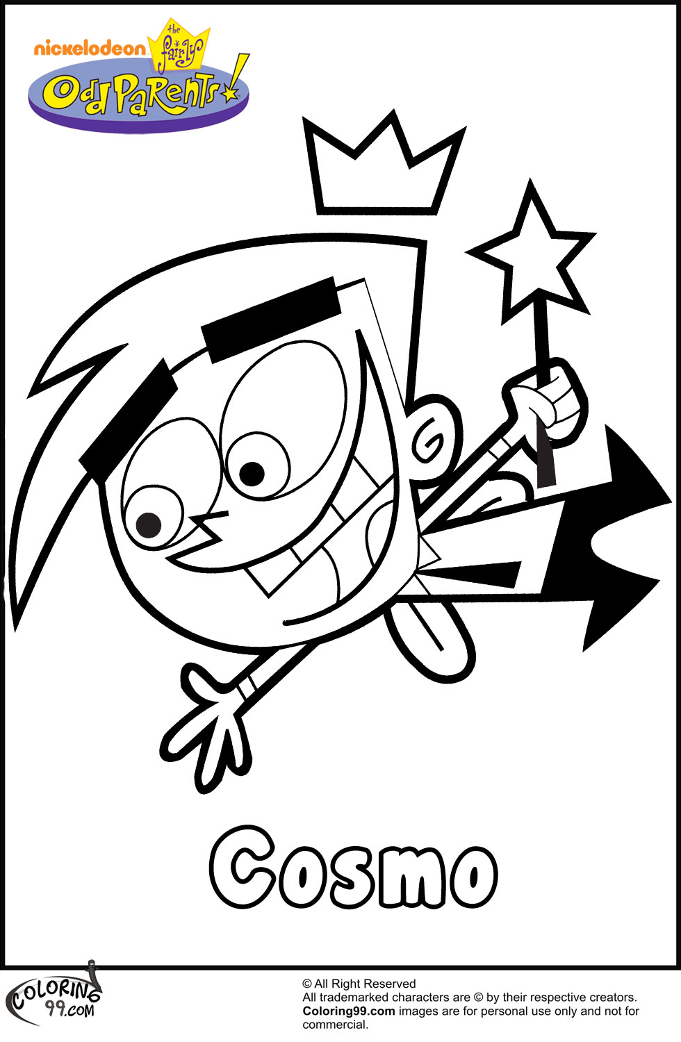 980x1500 Fairly Oddparents Coloring Page Cosmo