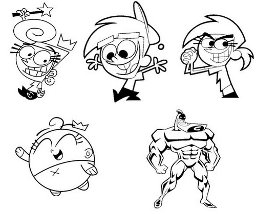 500x419 The Fairly Oddparents Coloring Pages