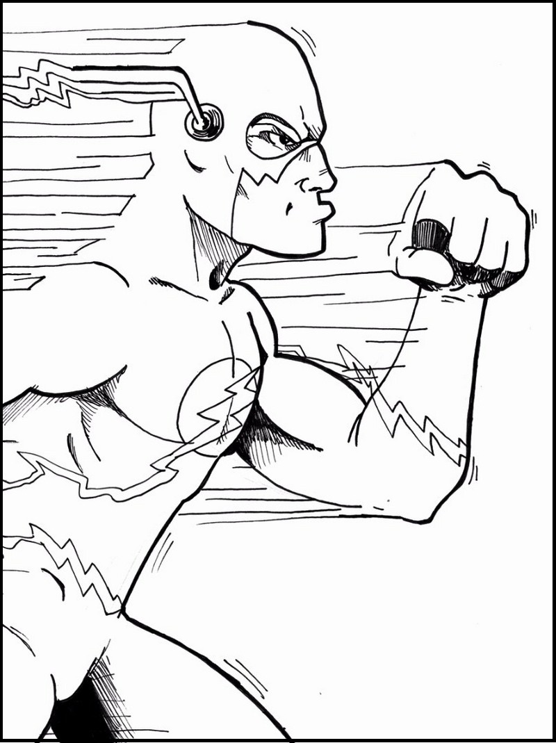 800x1069 The Flash Coloring Pages With Dazzling Image