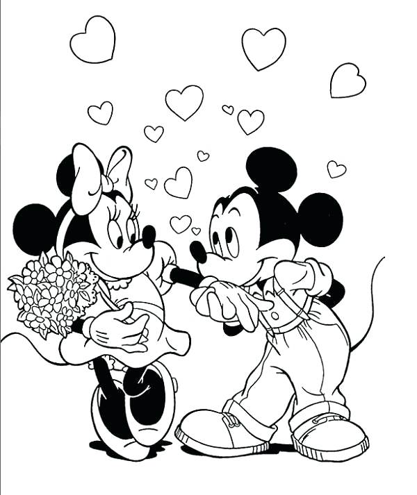 600x713 The Kissing Hand Coloring Pages Well Mickey And Kissing Coloring