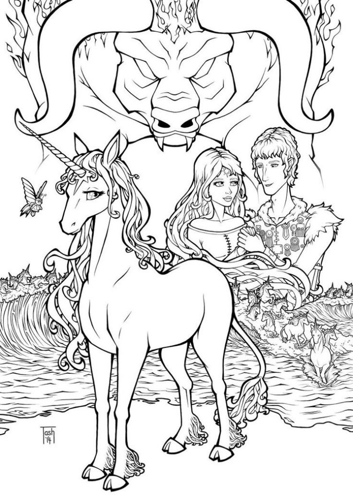 725x1024 The Last Unicorn Coloring Pages