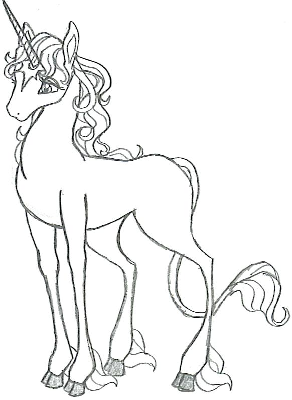 582x796 Unicorn Head Line Drawing The Last