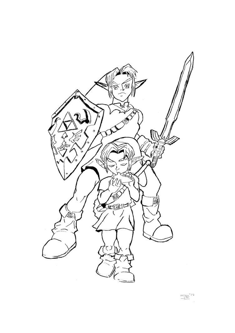 752x1063 Link And Zelda Coloring Page Free Printable Pages Legend