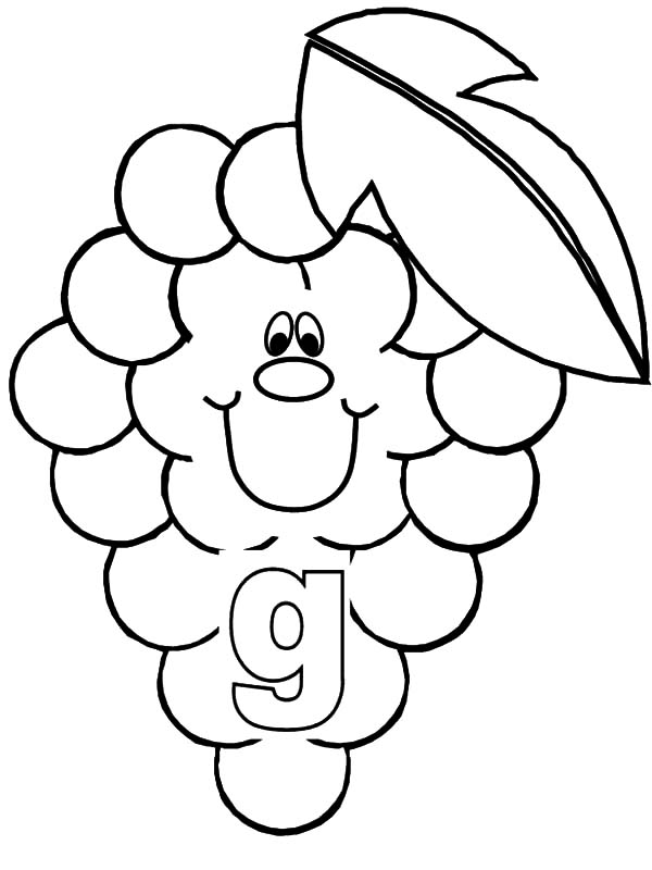 600x800 Grapes For Smiling Letter G Coloring Pages Color Luna