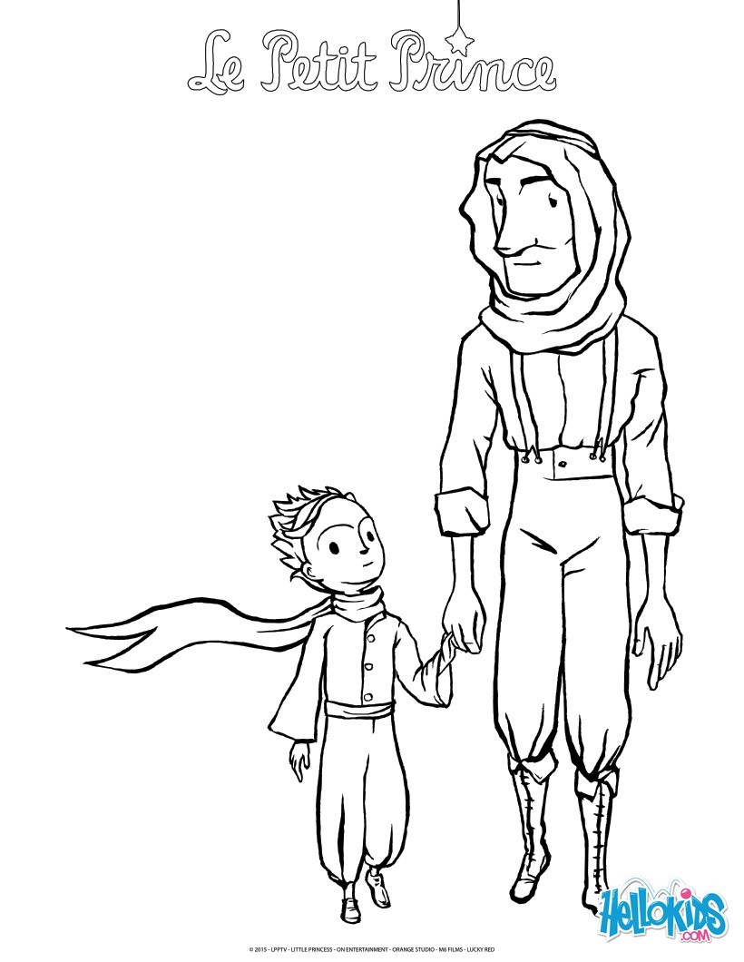 820x1060 The Aviator And The Little Prince Coloring Pages