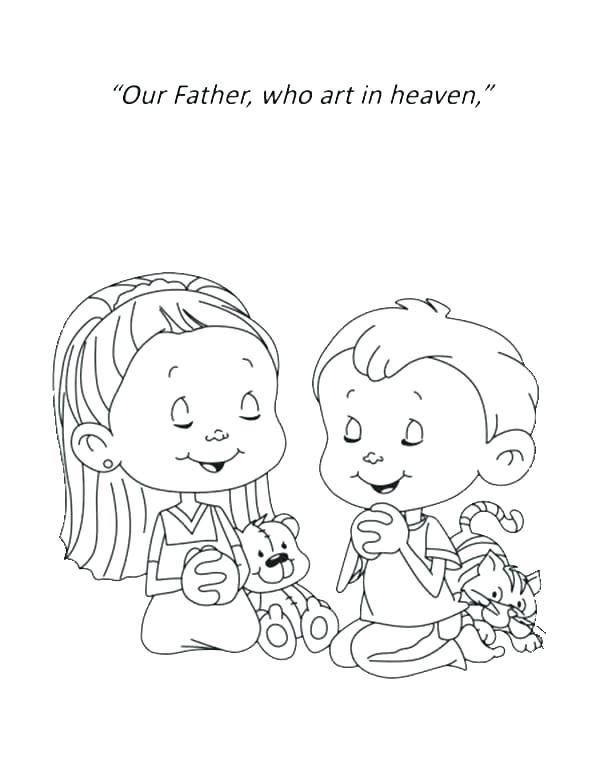 600x776 The Lords Prayer Coloring Pages As Well As Religious Coloring