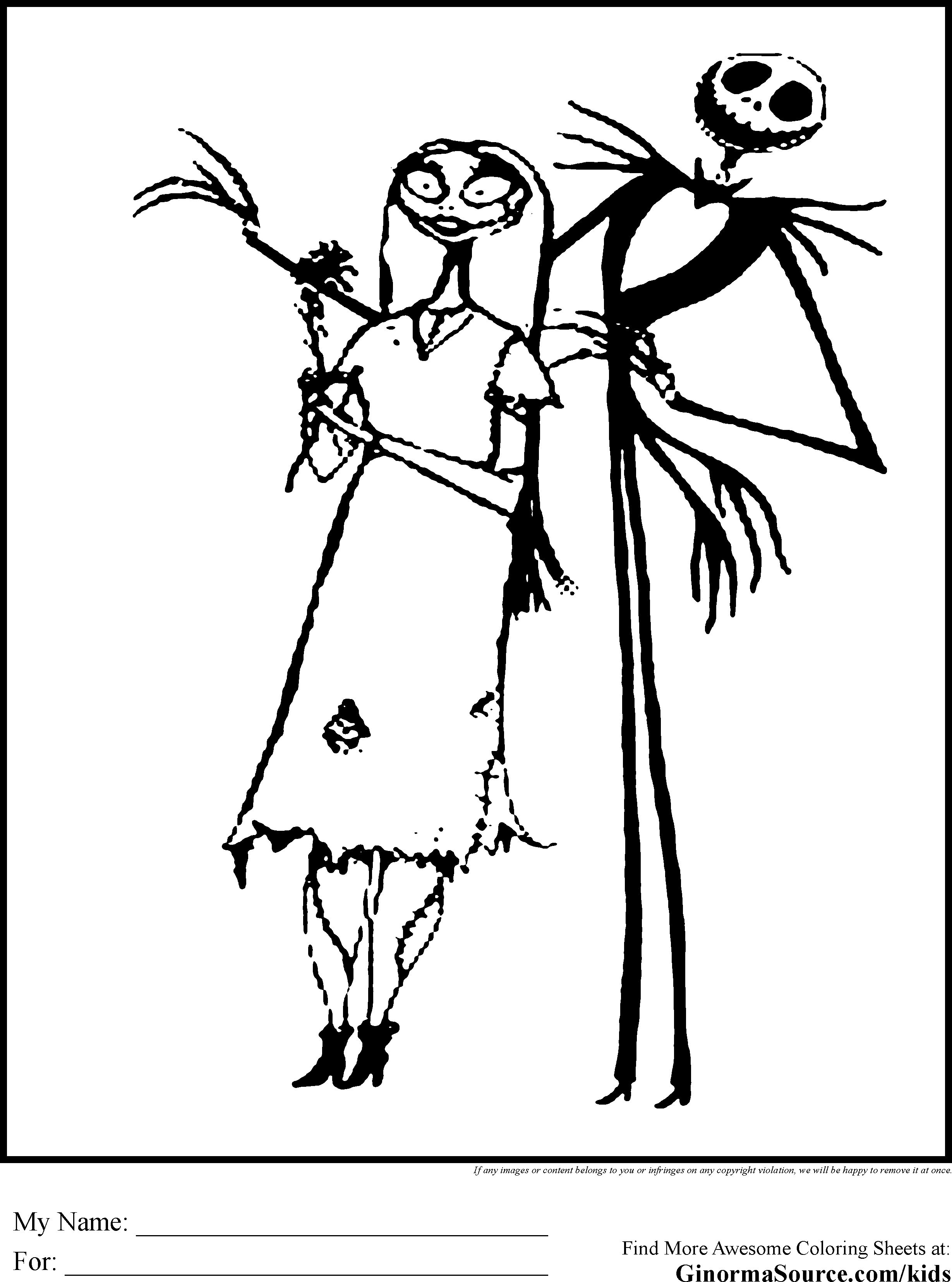 2459x3310 Nightmare Before Christmas Coloring Pages