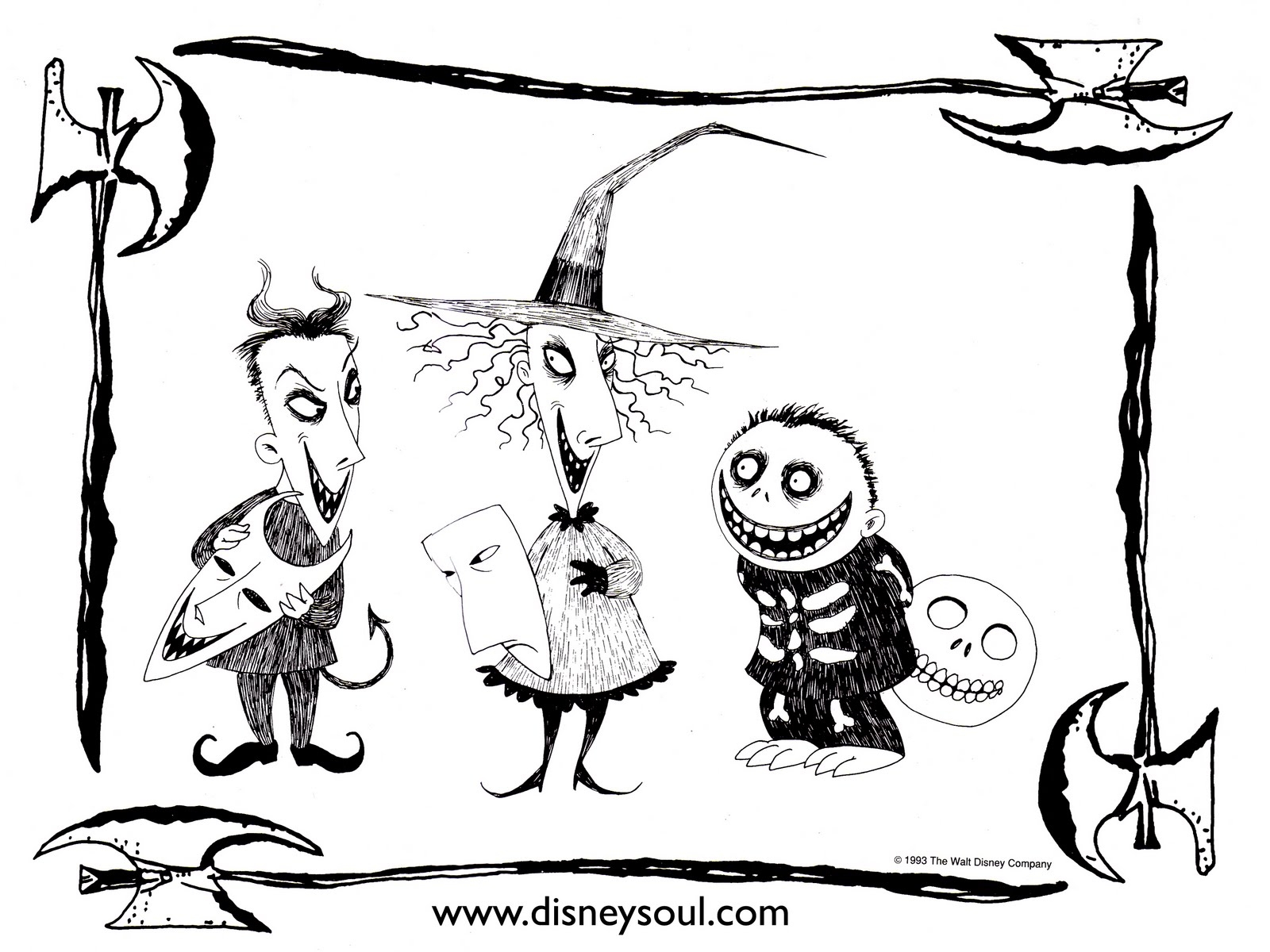 1600x1200 Nightmare Before Christmas Coloring Pages Mayor To Print