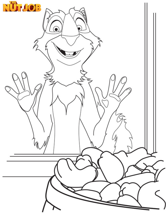 680x877 The Nut Job Free Printable Coloring Page