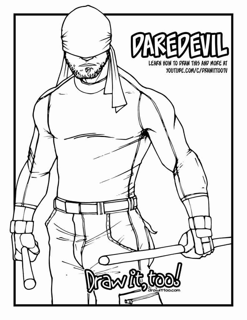 791x1024 Nice Daredevil Coloring Pages Artsybarksy Brilliant
