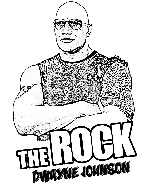 600x740 The Rock Coloring Page Celebrities