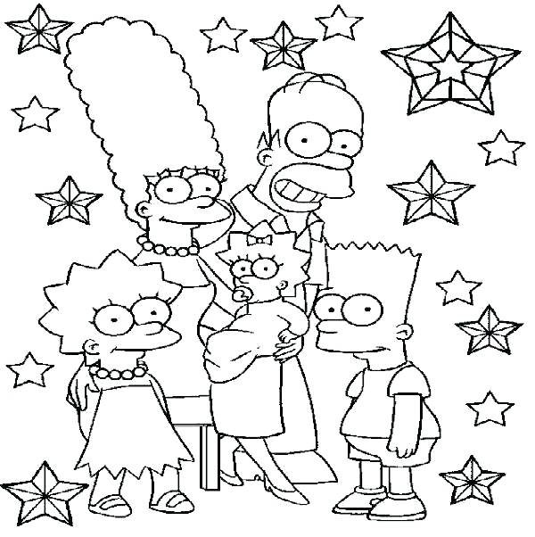 600x602 Coloring Pages Simpsons Coloring Pages Of The Coloring Pages Free