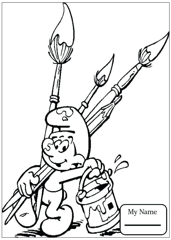 578x810 Coloring Pages For Kids And Cat The Smurfs Cartoons Brainy Smurf