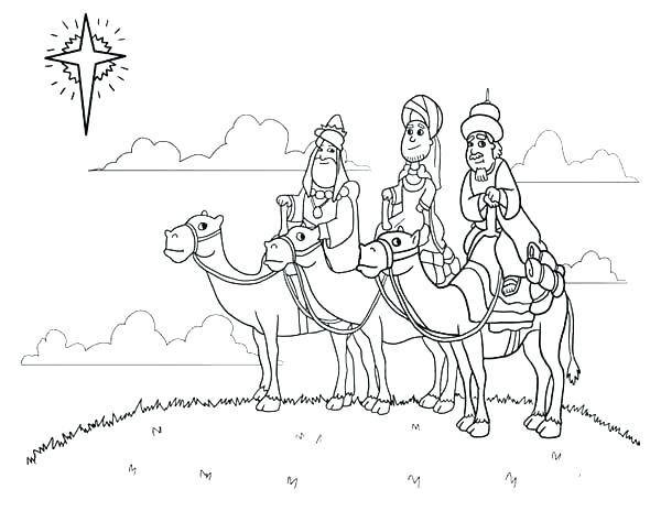 600x464 Three Wise Men Coloring Pages