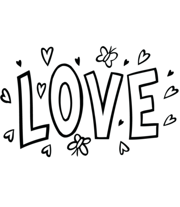 371x425 Coloring Pages Of The Word Love Love Word Art Coloring Page Free