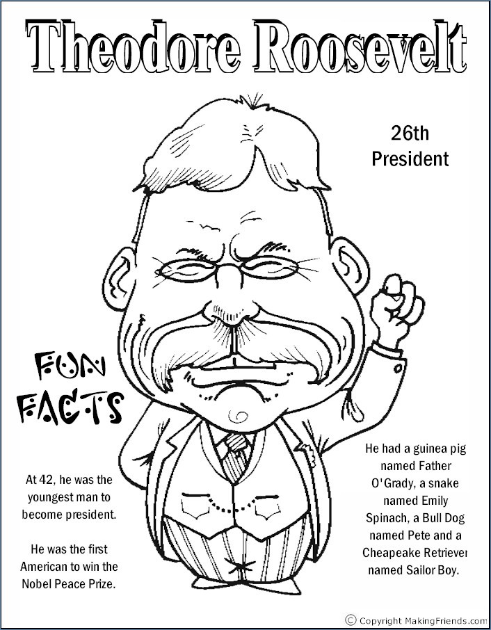 706x906 Theodore Roosevelt Coloring Page Coloring Pages