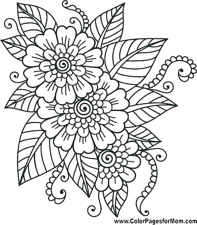 640x732 Art Therapy Coloring Pages Printable Packed With Flower Page Free