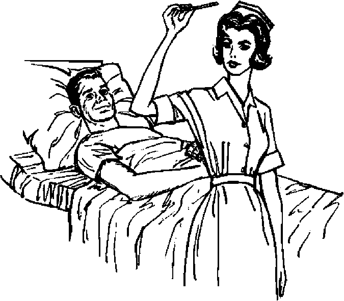 675x591 Nurse With Thermometer Coloring Page