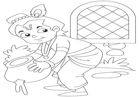476x333 Krishna Coloring Pages Butter Page Image Images Baby The Thief