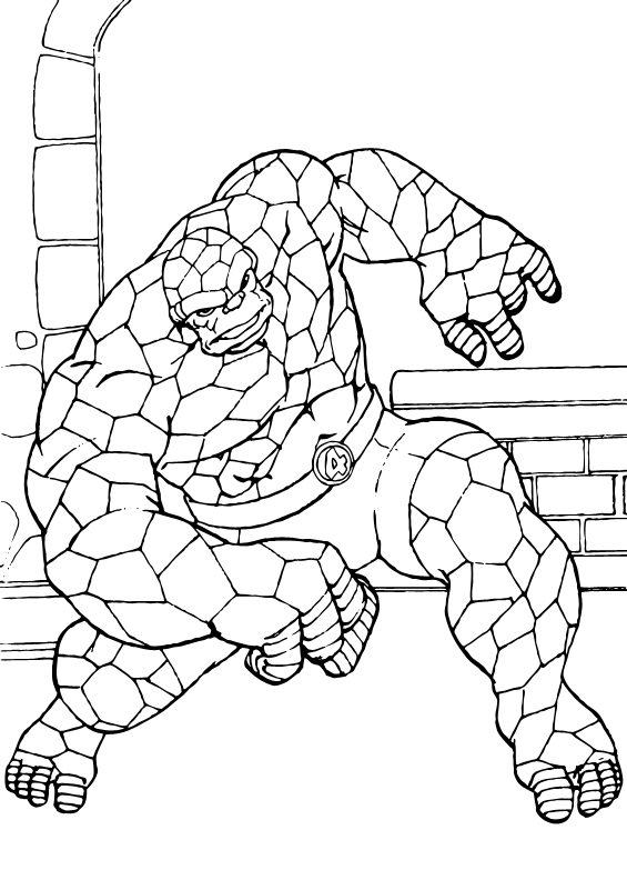 565x792 The Things Rock Muscles Coloring Pages