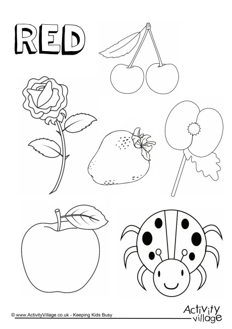 460x650 Red Things Colouring Page