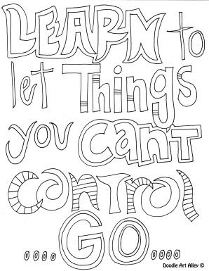 298x385 Learn To Let Things You Can't Control Go!!! Quote Color Page