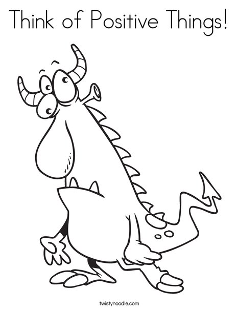 468x605 Think Of Positive Things Coloring Page