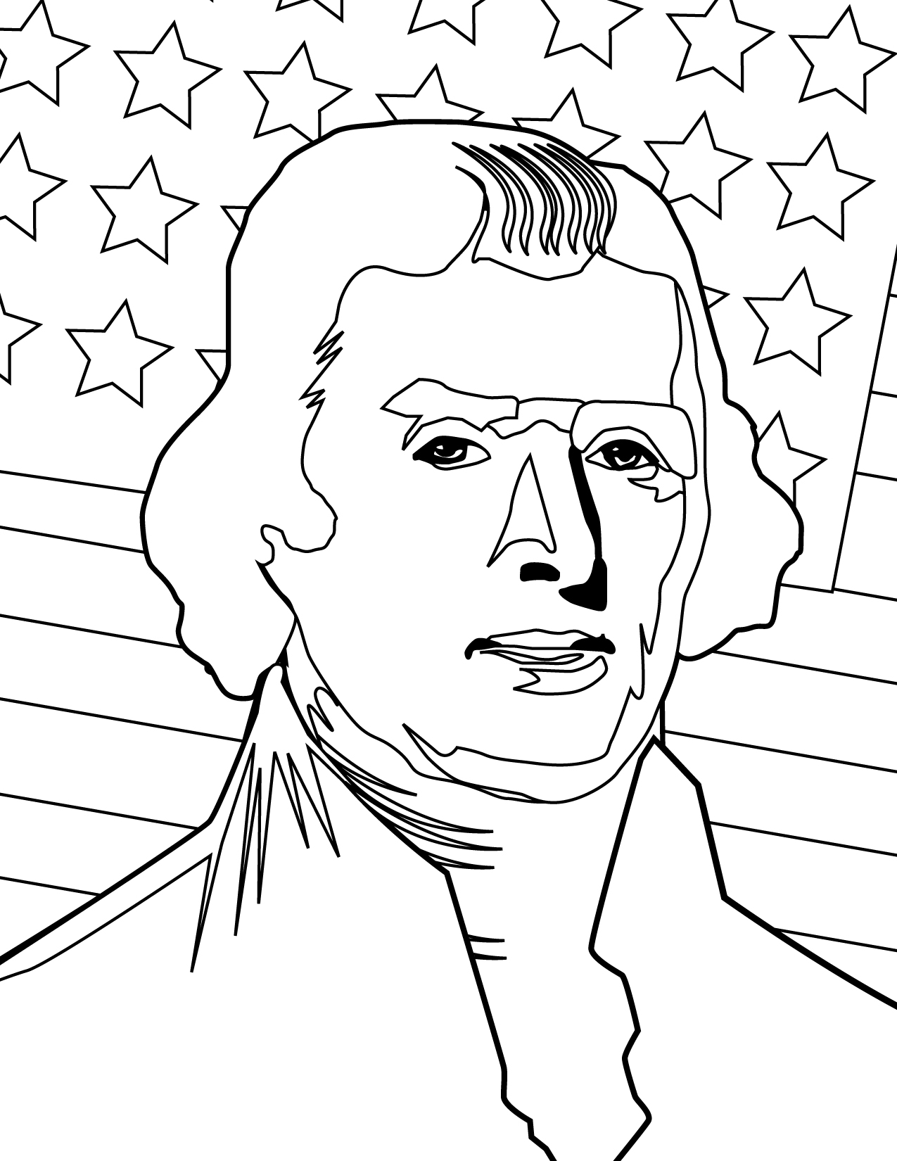 1275x1650 Thomas Jefferson Coloring Page