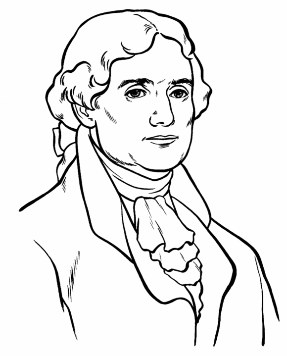 580x719 Us President Thomas Jefferson Coloring Page Coloring Book