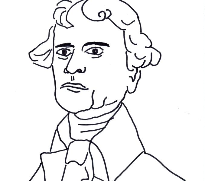 678x600 Thomas Jefferson Coloring Page