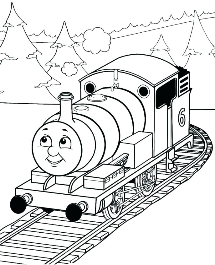 687x844 Thomas And Friends Printables Together With Train Coloring Page
