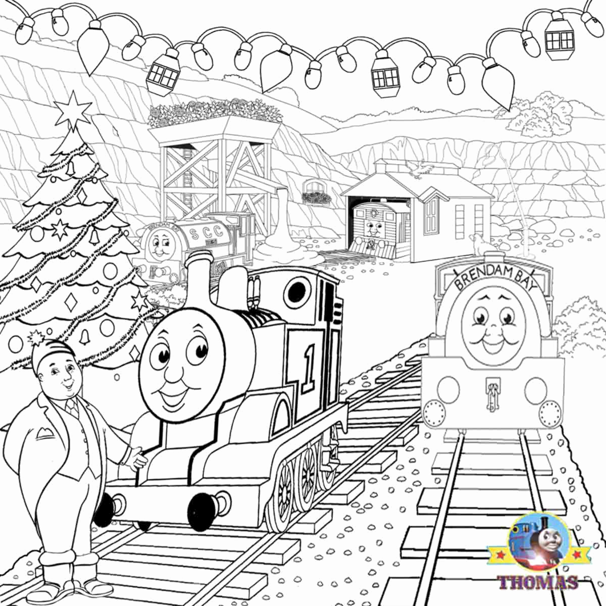 1200x1200 Christmas Train Coloring Pages Leversetdujourfo Thomas The Train
