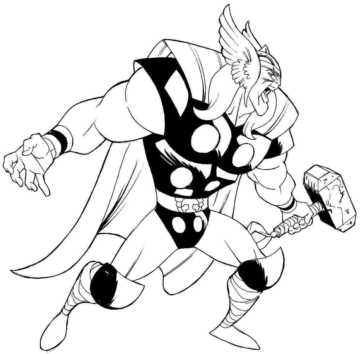 1195x1178 Stunning Avengers Thor Coloring Page Printable For Menmadehome