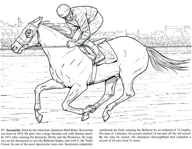 750x581 Race Horse Coloring Pages To Print
