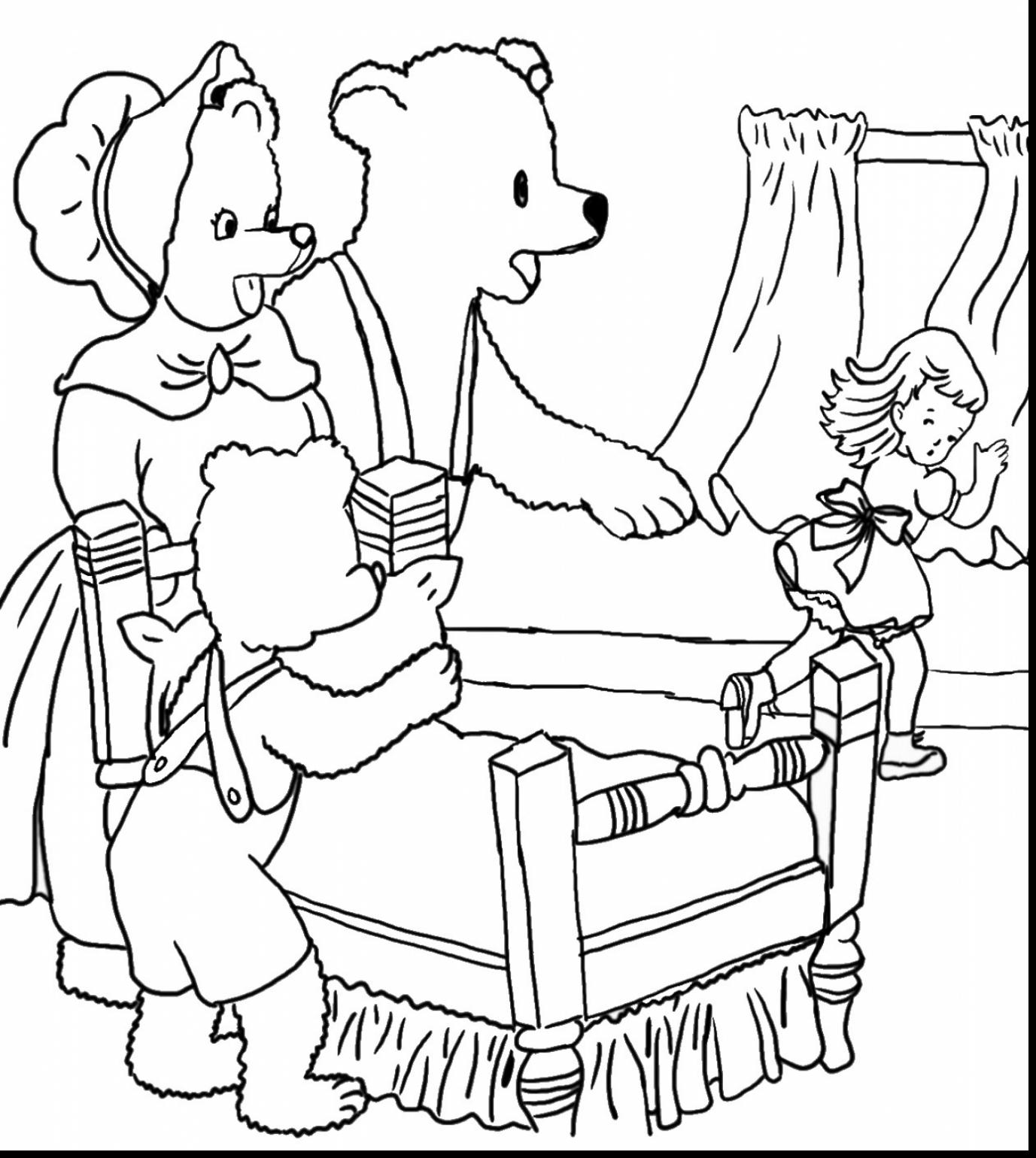 1377x1540 Goldilocks And The Three Bears Coloring Page