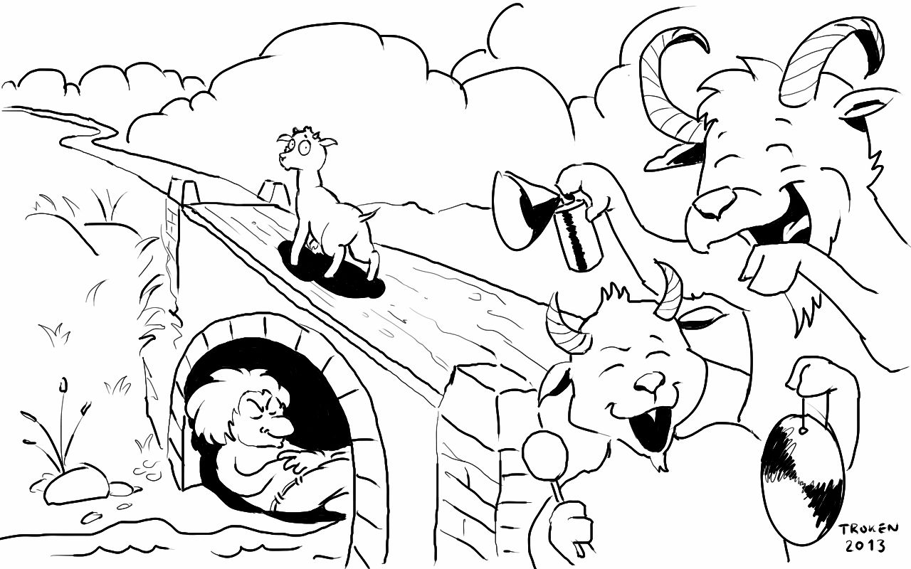 1280x800 Three Billy Goats Gruff Coloring Pages Download Coloring