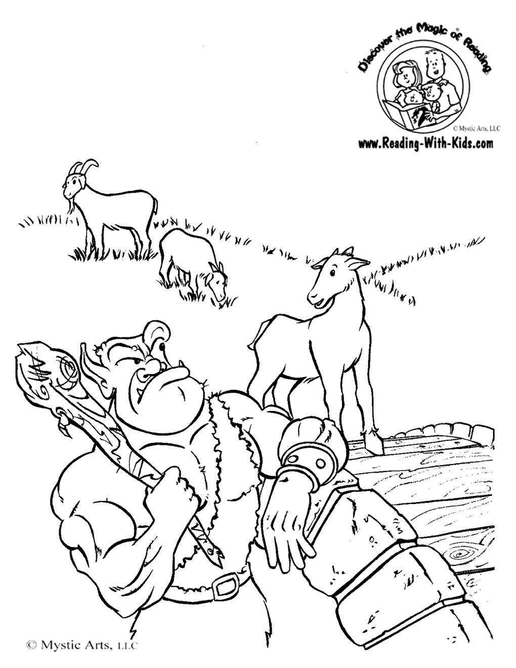 1020x1320 Three Billy Goats Gruff Coloring Sheet