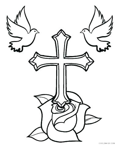 390x480 Cross Coloring Pictures Crosses Coloring Pages Page Cross Stained