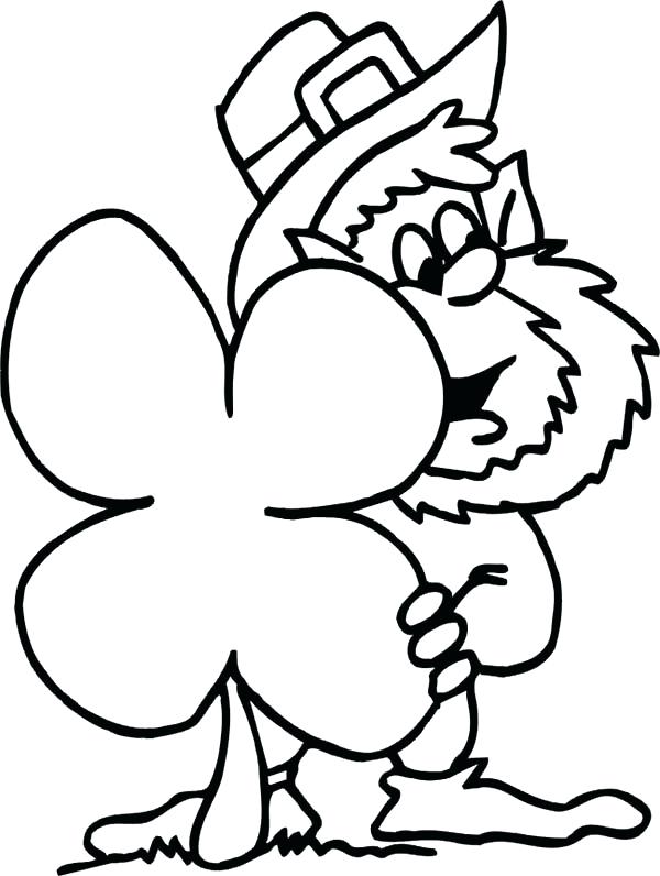 600x796 A Drawing Of Three Leaf Clover Coloring Page