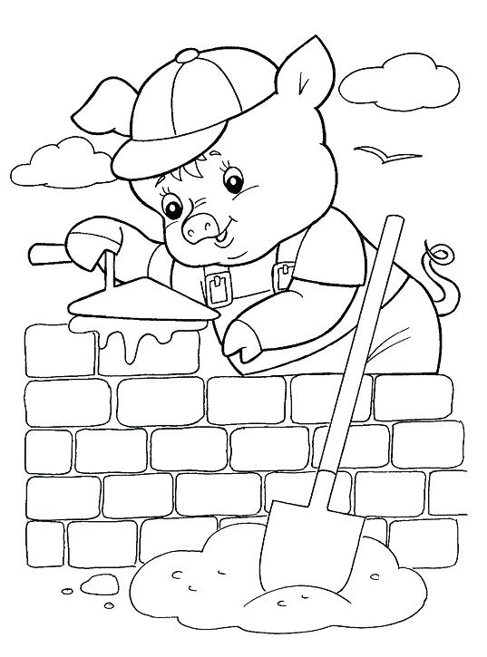 537x725 Three Little Pigs Coloring Pages For Printable For Free Three