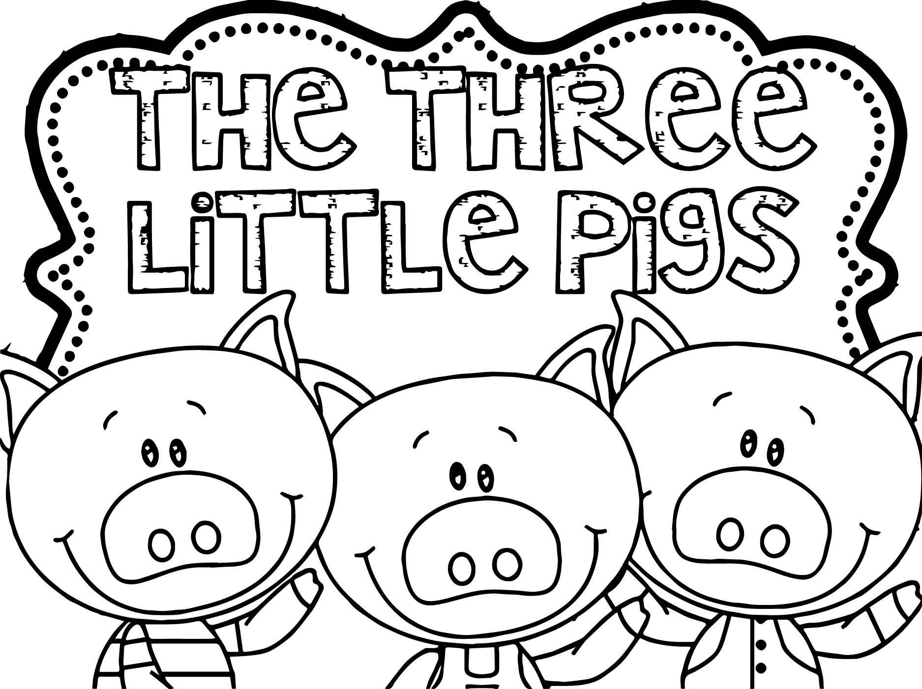 1875x1402 Three Little Pigs Houses Coloring Pages Free Coloring Book
