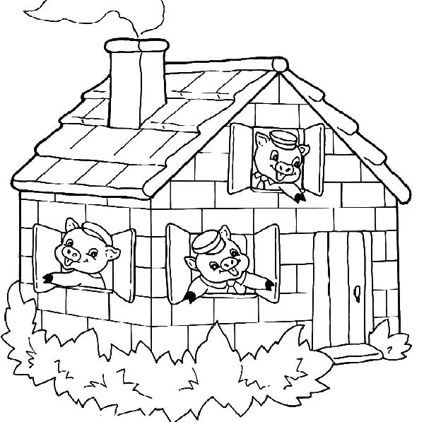 600x597 Little Pigs Coloring Pages Three Little Pigs Coloring Pages