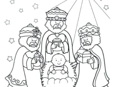 440x330 Three Wise Men Coloring Page