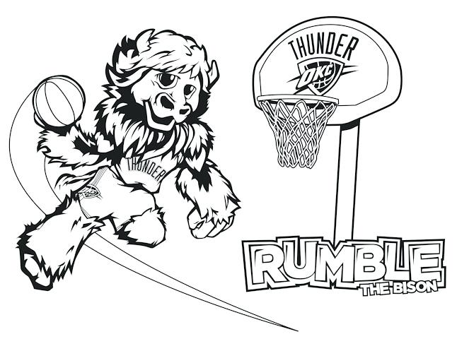 646x497 Oklahoma City Thunder Coloring Pages Coloring Pages Rumble Kids